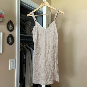 Vintage Blush Floral Silk Slip Nighty Dress